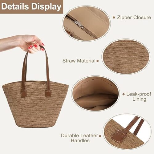 Große strandtasche, Korbtasche Shopper details