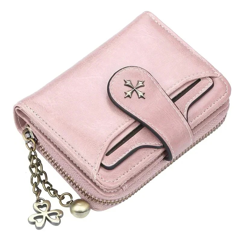 Geldbörse Damen, kleines Portemonnaie rosa