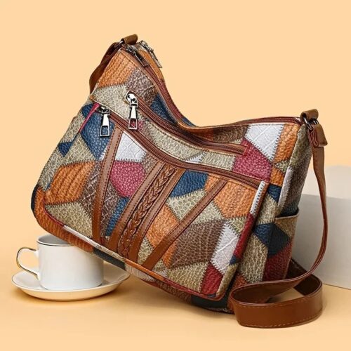Vintage Tragetasche, Designer Tasche stehend schräg