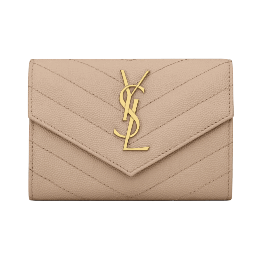 YSL Geldbörse Damen Beige