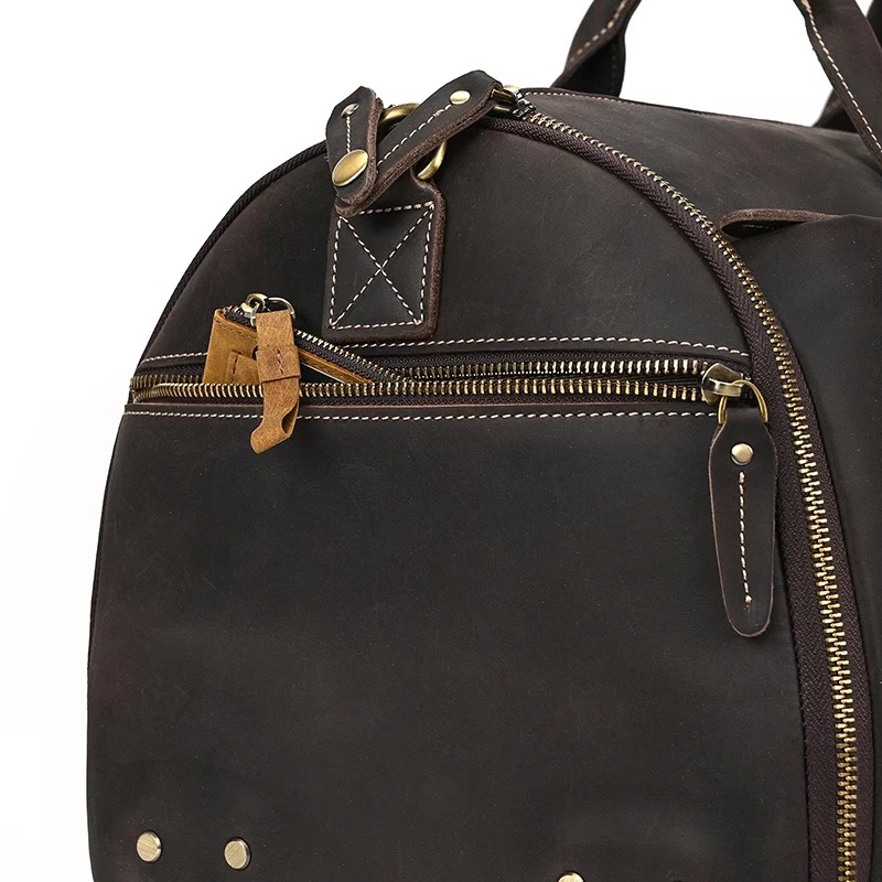 Leder Weekender Herren äußere seitentasche