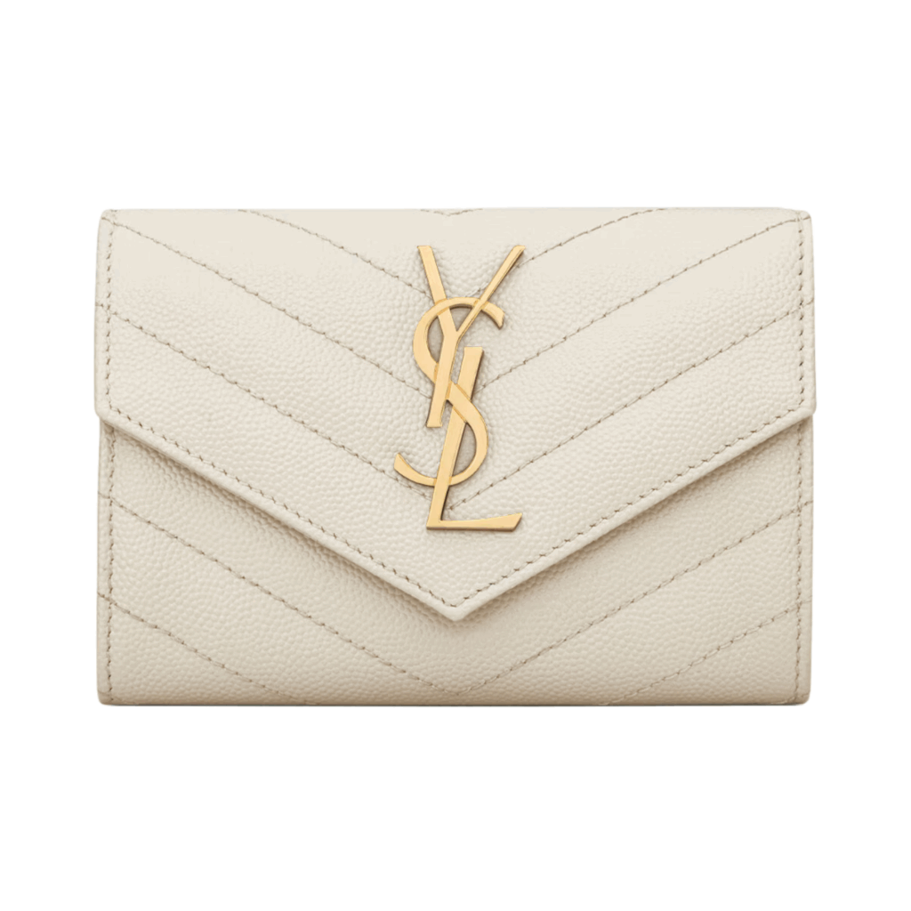 YSL Geldbörse Damen Beige weiß