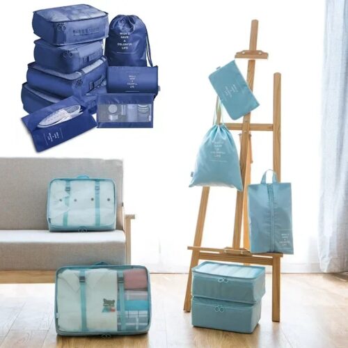 Packwürfel Koffer, Packwürfel auf dem boden