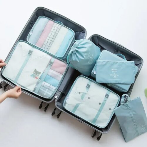 Packwürfel Koffer, Packwürfel hellblau