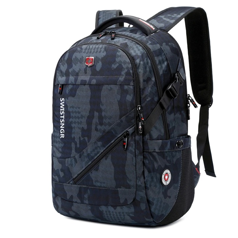 Schulrucksack für die Oberstufe blau schräg